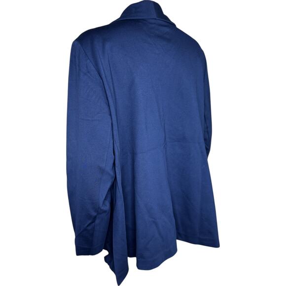 GRAVER Susan Graver Navy Shawl Collar Blazer 2X Petite NWOT Ponte Knit Classic - Picture 13 of 14